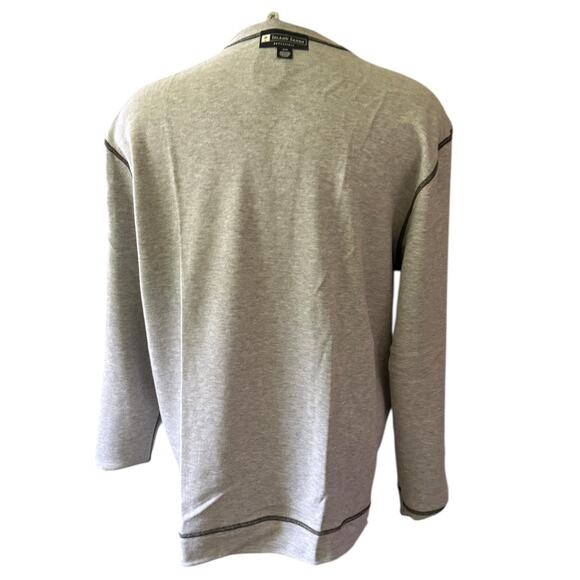Island Sands Cotton Dark Light Gray Pullover Reversible Sweater Size XL - Picture 4 of 6